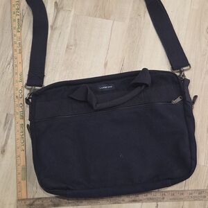 Lands' End Navy Canvas Laptop Messenger Bag